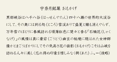 宇奈月銘菓 おもかげ に添えられている栞