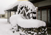 むかしの農家を思わせる、水車もあります。