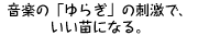 音楽の「ゆらぎ」の刺激で、いい苗になる。