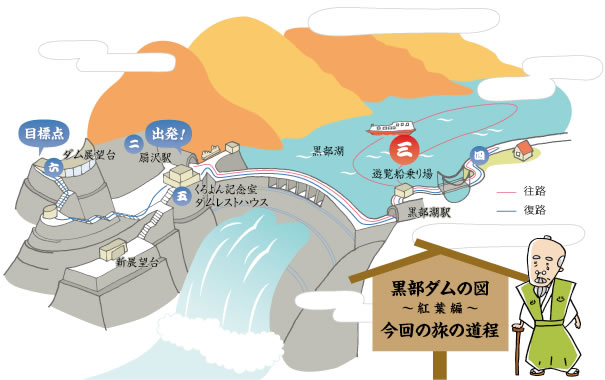 じぃが回った黒部ダムの道程図その３