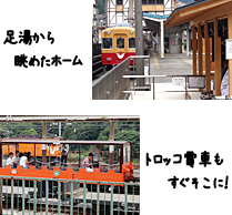 地鉄の観光列車やトロッコ電車を間近に見ることができる。