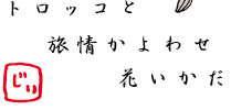 トロッコと 旅情かよわせ 花いかだ